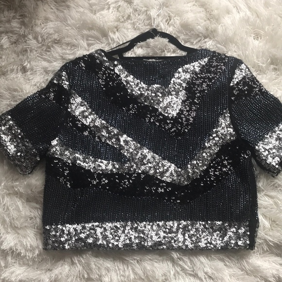 Beaded/ Sequinned Crop Top - Picture 4 of 4